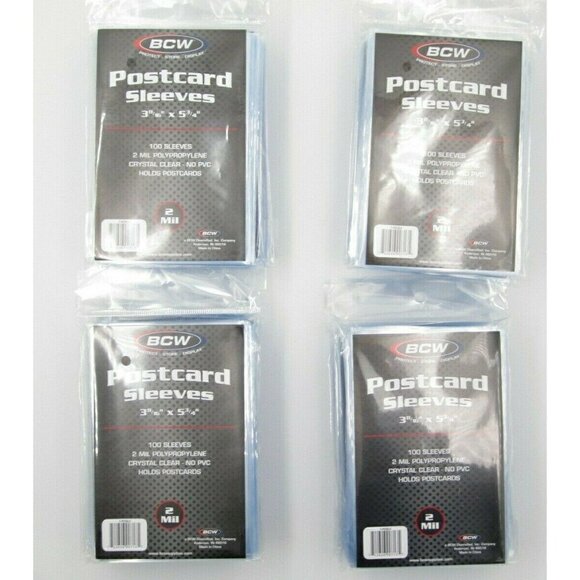 Lot of 20 (2,000) BCW 2 Mil Clear Postcard Sleeves 3 11/16 x 5 3/4 - Picture 2 of 3